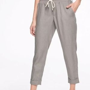 Athleta Bali Cuffed Ankle Pants Linen Drawstring